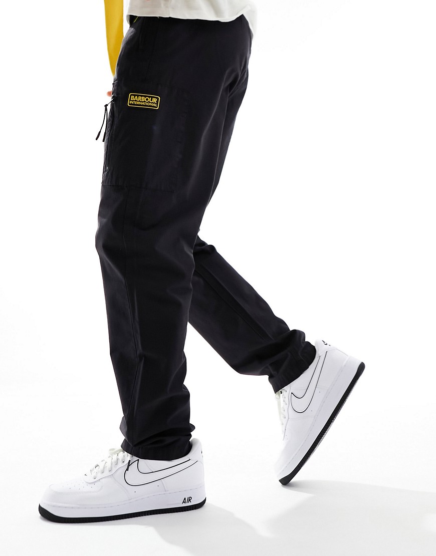 Barbour International Bolt cargo straight trouser in black