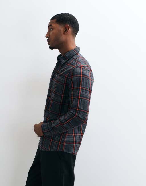 Barbour International Boothe long sleeve check shirt in black, 3 of 5