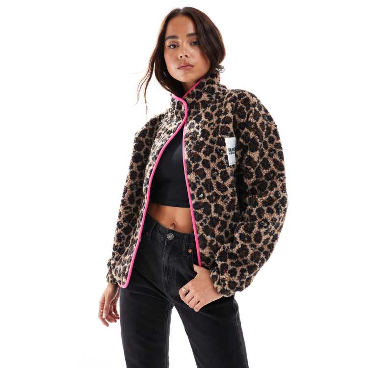 Asos pink leopard coat hotsell