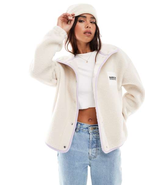 Barbour International borg fleece jacket in stone/lilac exclusive to asos in pebble/lilac - view 1
