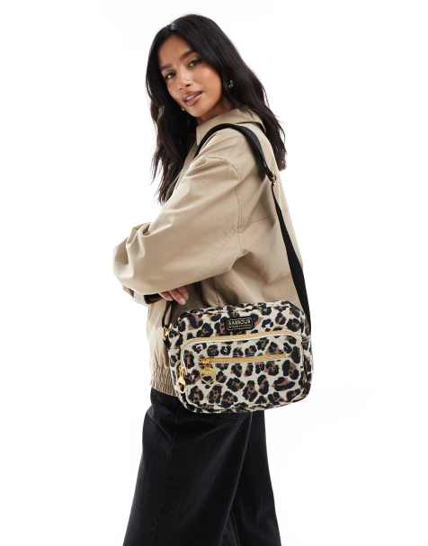 Barbour International - Boulevard - Borsa a tracolla color perla con stampa animalier - view 1