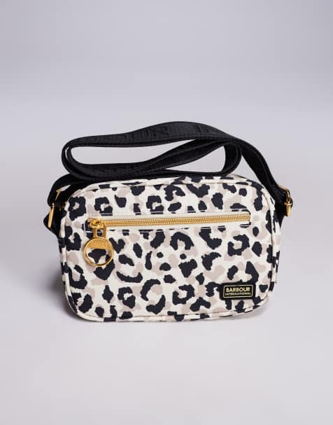 Barbour International boulevard micro oversized crossbody bag in jasmine leopard - view 1