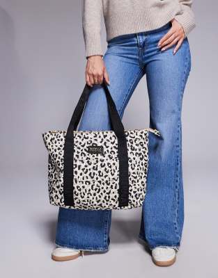 Barbour International Barbour International Boulevard tote bag in jasmine leopard-White