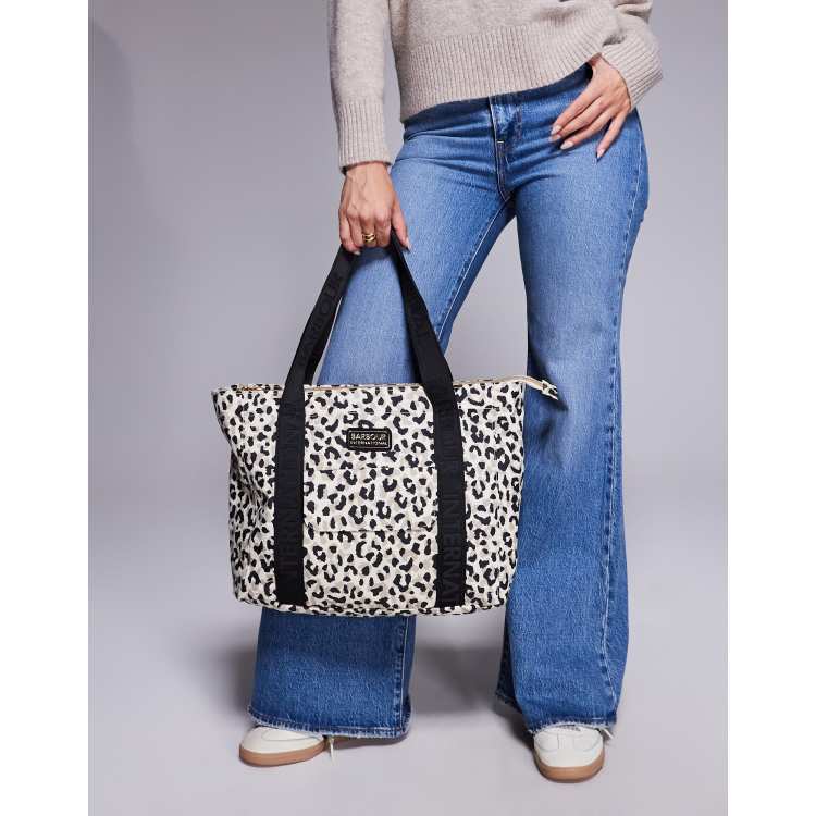 Barbour International Boulevard tote bag in jasmine leopard ASOS