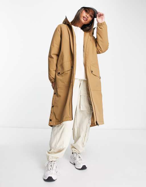 Barbour International - Boundry - Cappotto impermeabile taglio lungo trapuntato color cenere