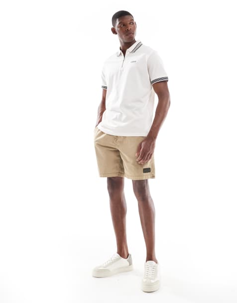 Barbour International buckley garment dyed shorts in beige