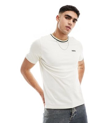 Barbour International Buxton tipped small logo t-shirt in ivory