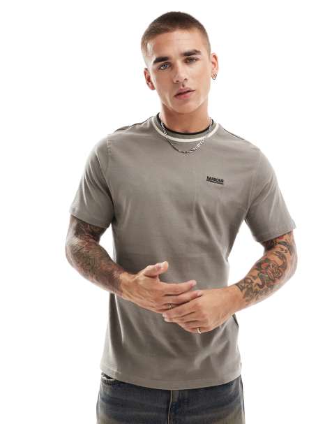 Barbour International Buxton tipped t-shirt in brindle - view 1