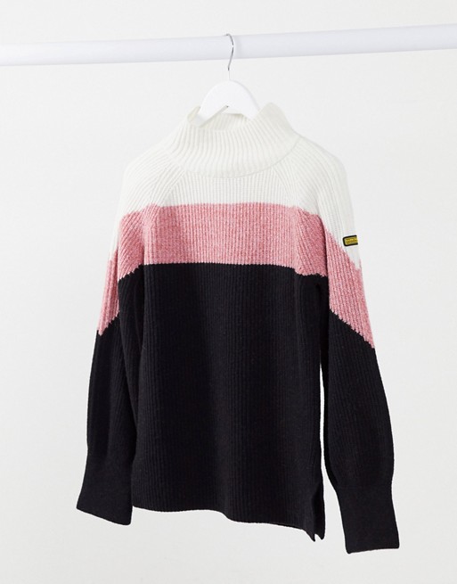 Barbour International Cadwell high neck wool jumper in multi