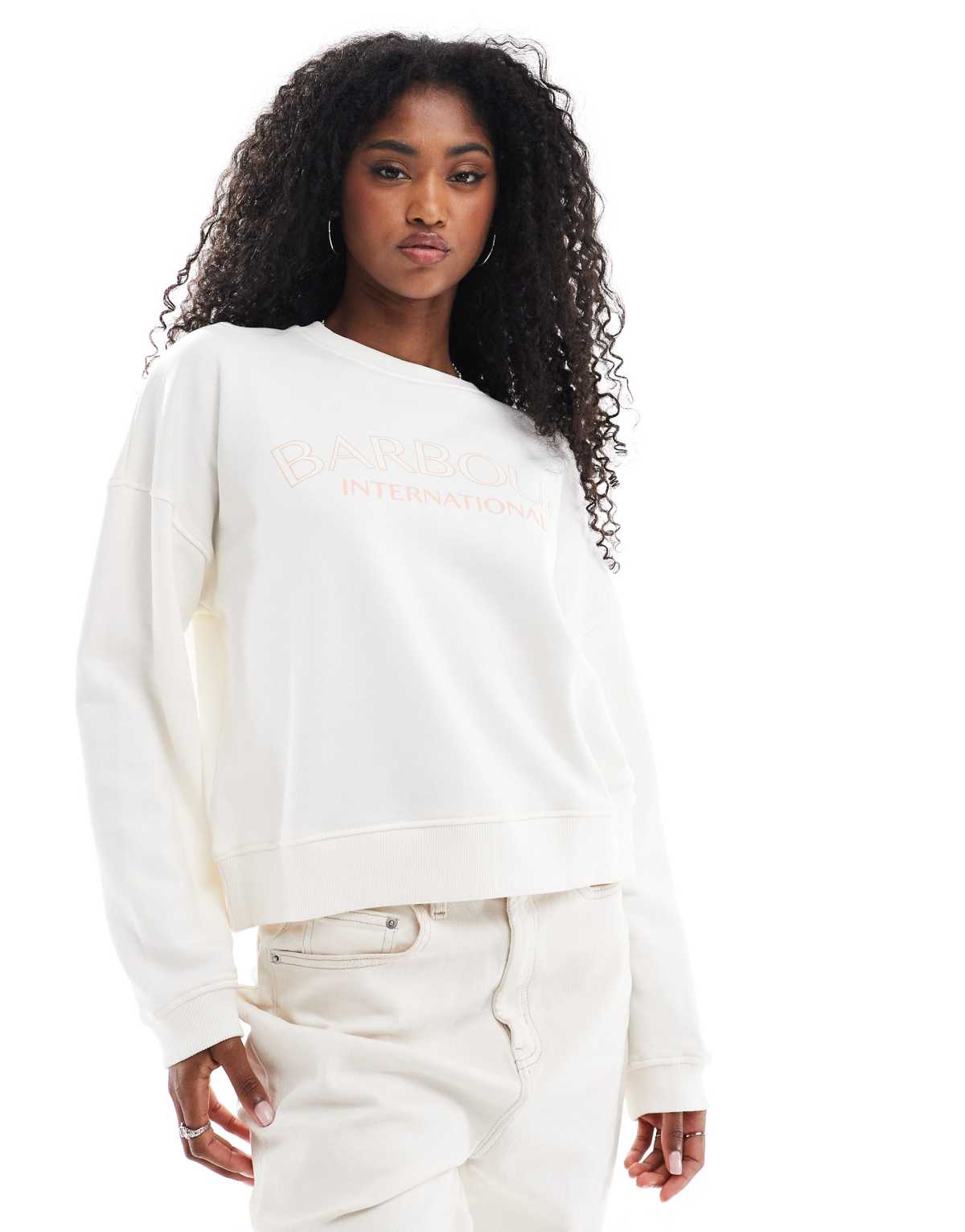Barbour International cali sweatshirt in ecru