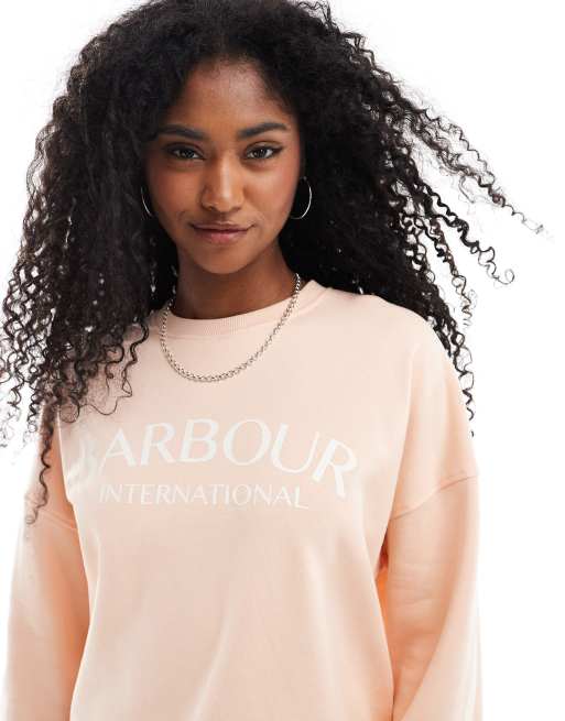 Barbour International cali sweatshirt in peach, 3 of 4
