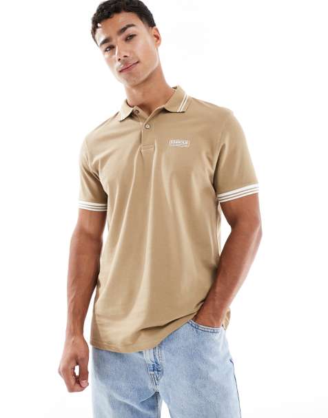 Barbour International calibrated polo shirt in beige - view 1