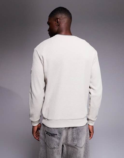 Barbour International - Callum - Råhvid sweatshirt med kontrasterende hals, 3 af 5