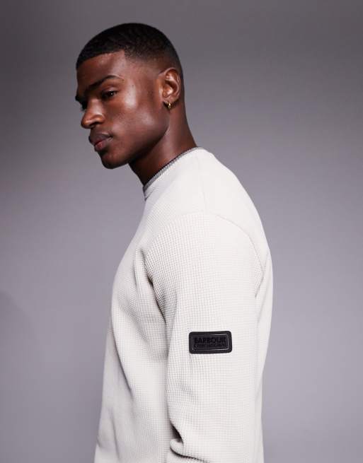 Barbour International - Callum - Råhvid sweatshirt med kontrasterende hals, 4 af 5