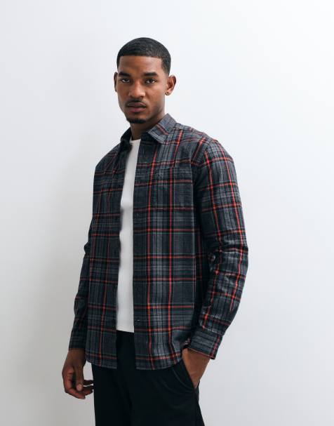Barbour International - camisa de cuadros de manga larga Boothe en negro - view 1