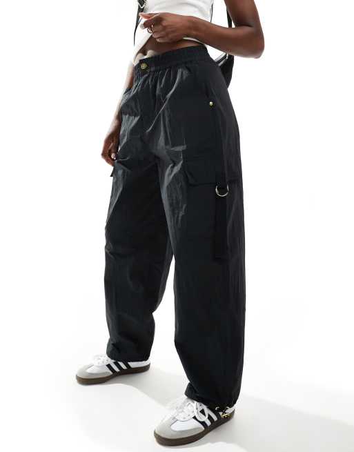 Barbour International cargo parachute pants in black