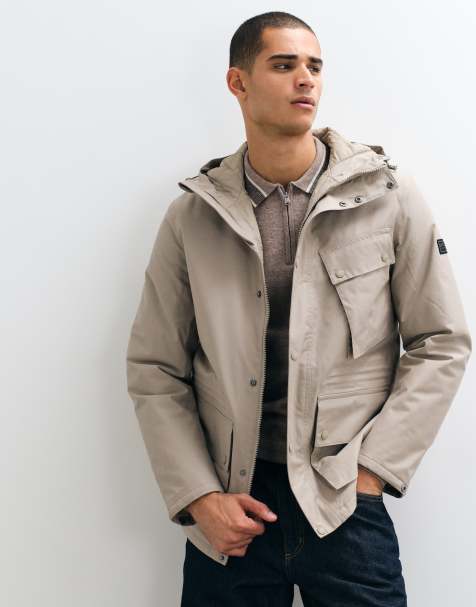 Barbour International chaqueta con capucha impermeable Endley beige - view 1