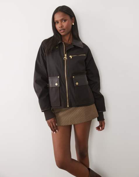 Barbour International - chaqueta encerada Donnington con detalle de PU en negro - view 1