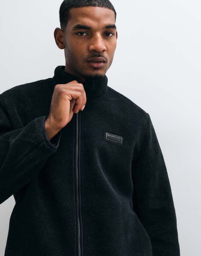 Barbour International chaqueta polar reversible con cremallera frontal en negro