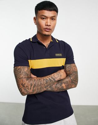 Barbour International chest panel polo in navy