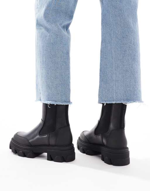Barbour International Chicane rugged sole leather ankle chelsea boots in black, 2 of 4