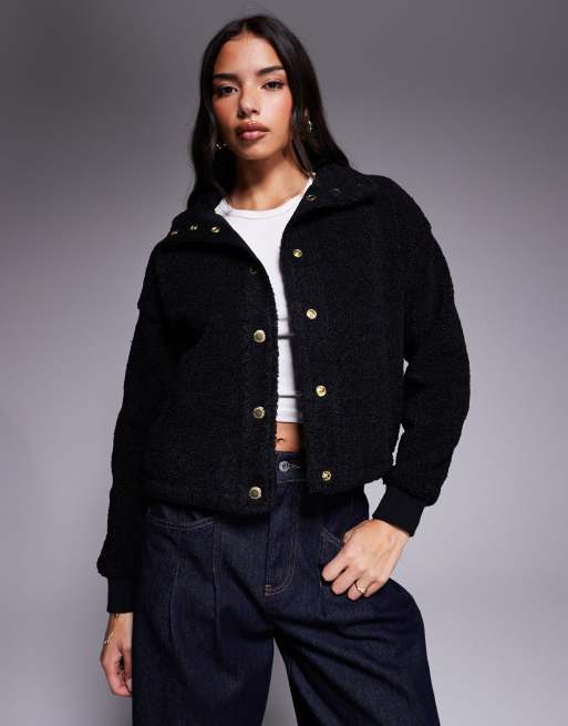 Barbour International Chloe fleece jacket in black - BLACK