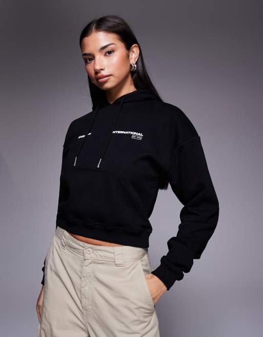 Barbour International - Ciara - Sweat à capuche court à logo - Noir, 3 de 4