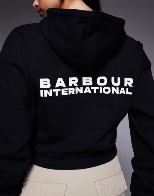 Barbour International - Ciara - Sweat à capuche court à logo - Noir, 4 de 4