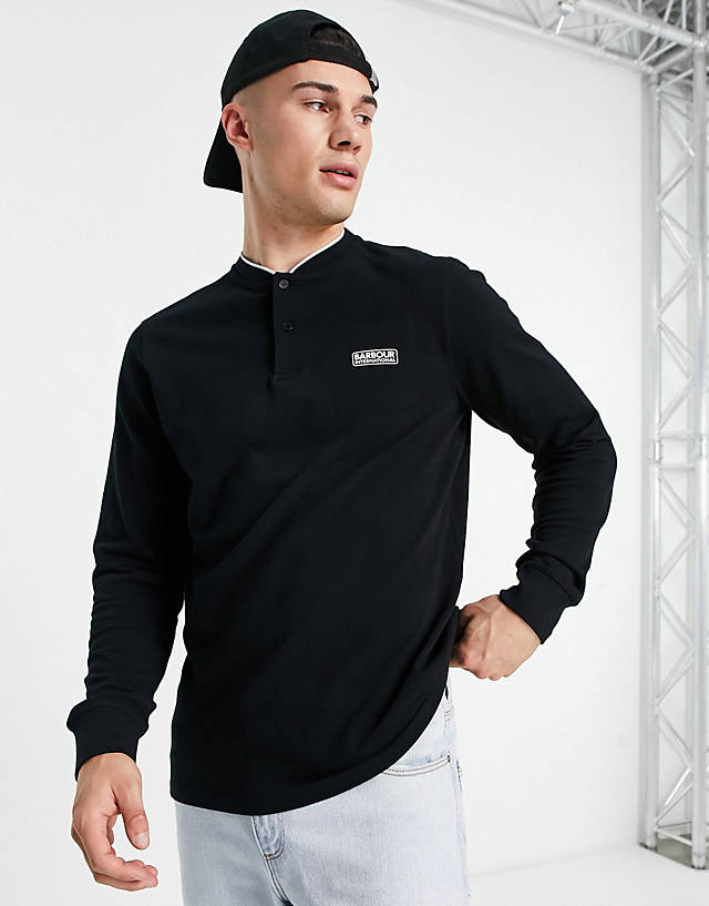 Barbour International - circuit long sleeve polo in black
