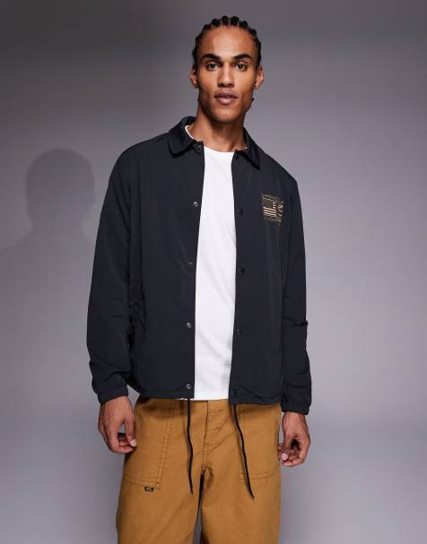 Barbour International – Coach-Jacke in Schwarz mit „Steve McQueen”-Logo - view 1