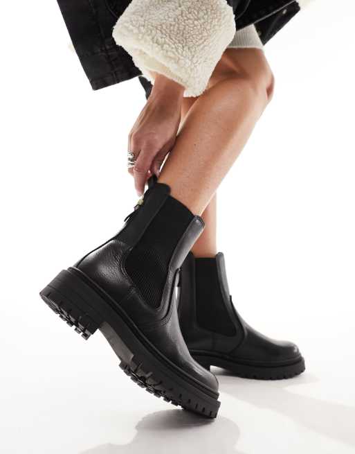 Barbour International - Comet - Leren Chelsea boots in zwart