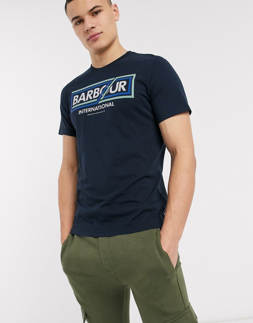 Barbour International - Compressor - T-shirt in marineblauw