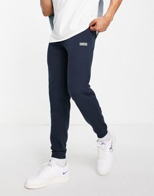 Barbour International contrast logo joggers in navy