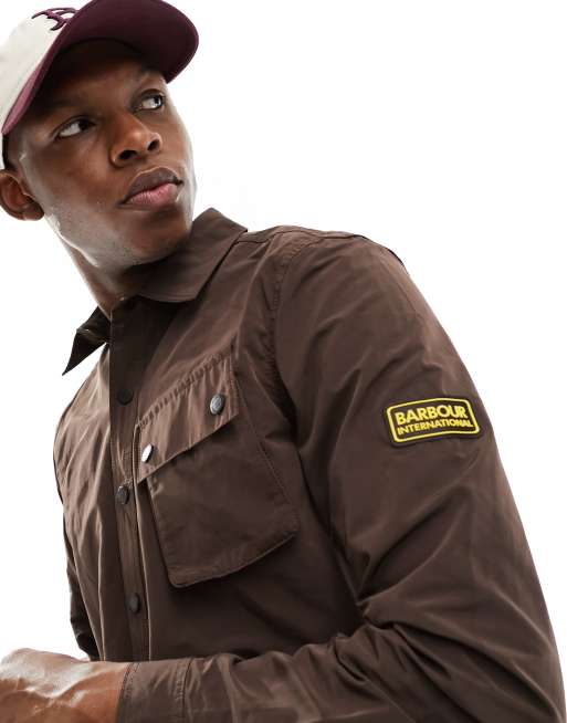 Barbour International Control overshirt in brown ASOS