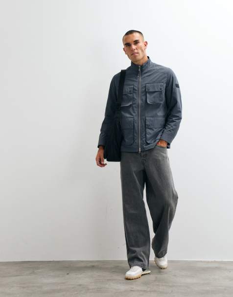 Barbour International Course showerproof jacket in washed charcoal - view 1