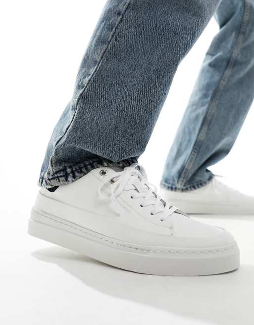 Barbour International Cram leather sneakers in white ASOS