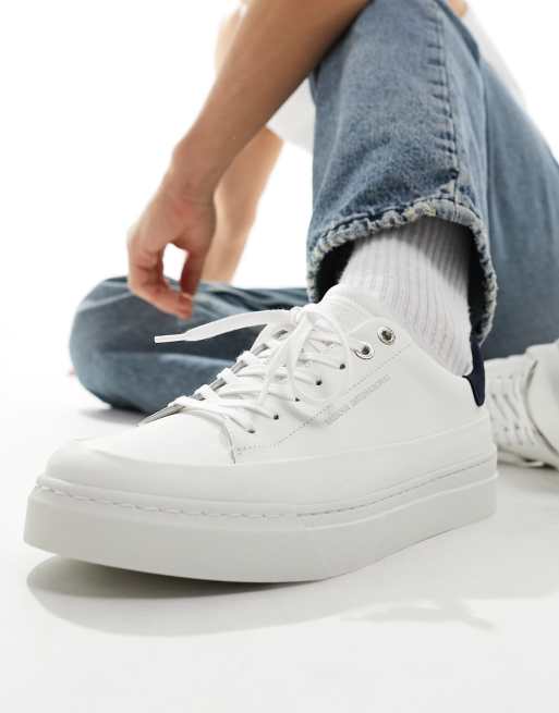 Barbour International - Cram - Leren sneakers in wit