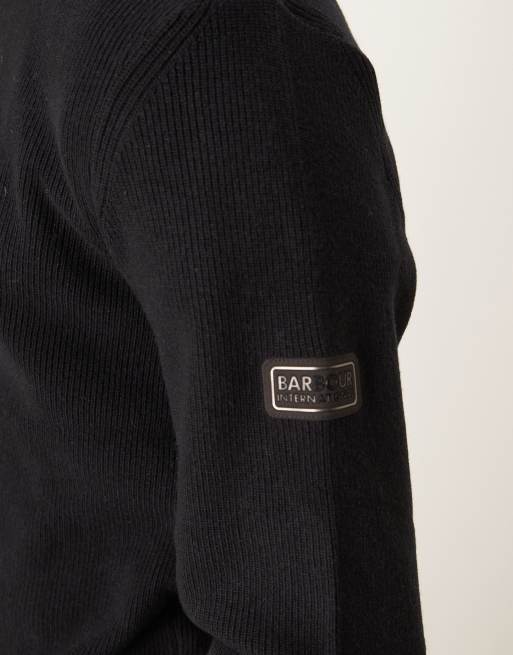 Barbour International – Crawley – Pullover in Schwarz mit Stehkragen, 3 von 4