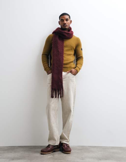Barbour International Crawley wool blend knitted jumper in light brown, 2 of 5
