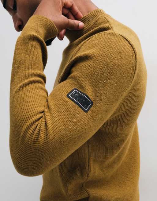 Barbour International Crawley wool blend knitted jumper in light brown, 4 of 5