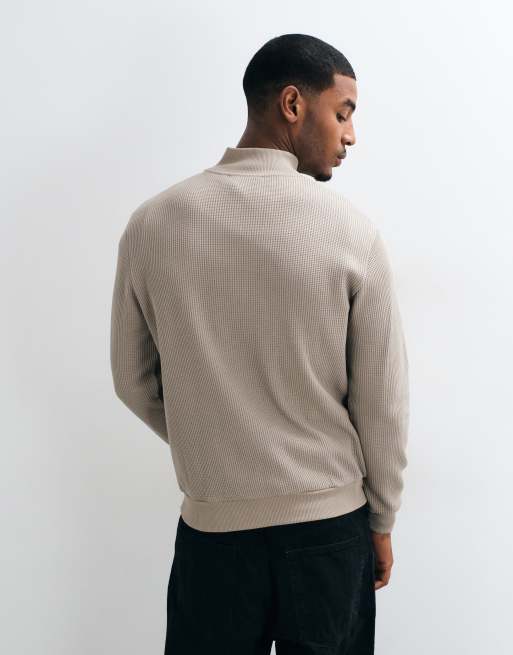 Barbour International Curve half zip sweatshirt in beige, 5 of 5