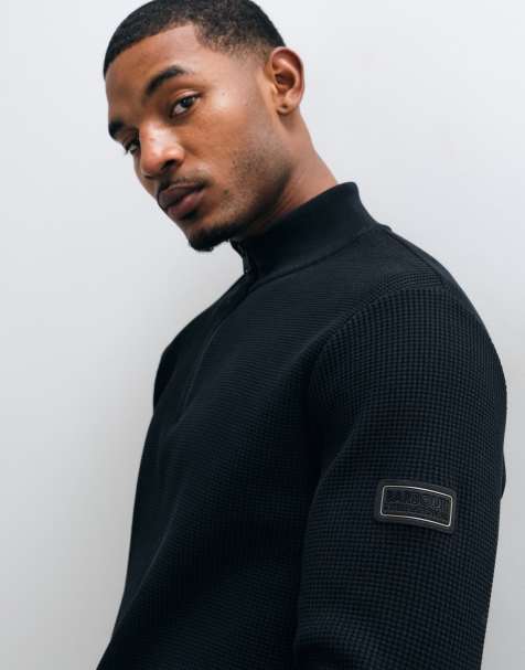 Barbour International Curve half zip sweatshirt in black - view 1