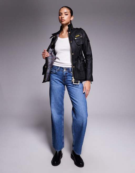 Barbour International – Czarna kurtka z paskiem , 4 z 4