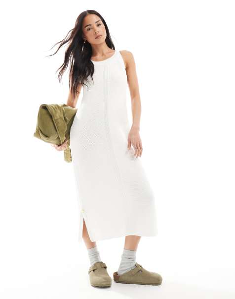 Barbour International Dakota knitted midi dress in neutral - view 1