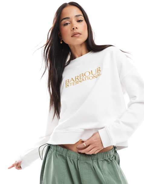 Barbour International - Dakota - Sweatshirt met ronde hals in wit - view 1