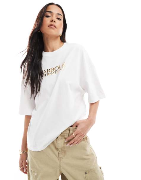 Barbour International – Dakota – T-Shirt in Weiß - view 1