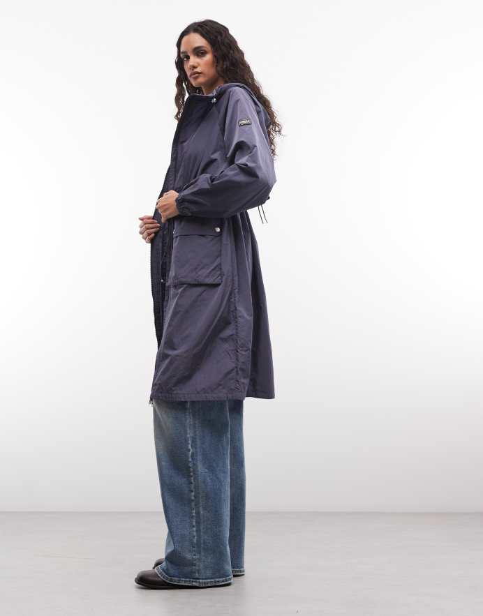 Barbour International Danica - Chaqueta larga azul impermeable