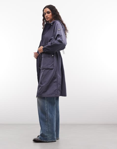 Barbour International Danica long showerproof jacket in blue - view 1