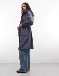Barbour International Danica long showerproof jacket in blue