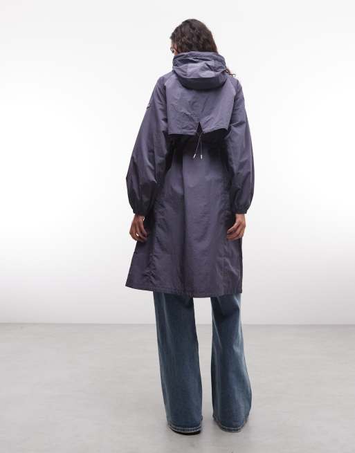 Barbour International – Danica – Niebieska, długa kurtka przeciwdeszczowa, 4 z 4